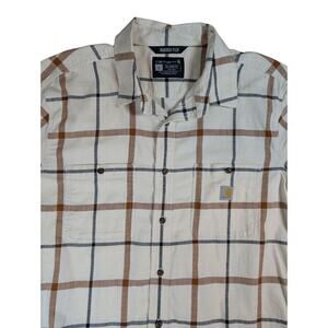 Carhartt Shirt Men’s Large Rugged Flex Plaid Relaxed Super Soft Short Sleeve